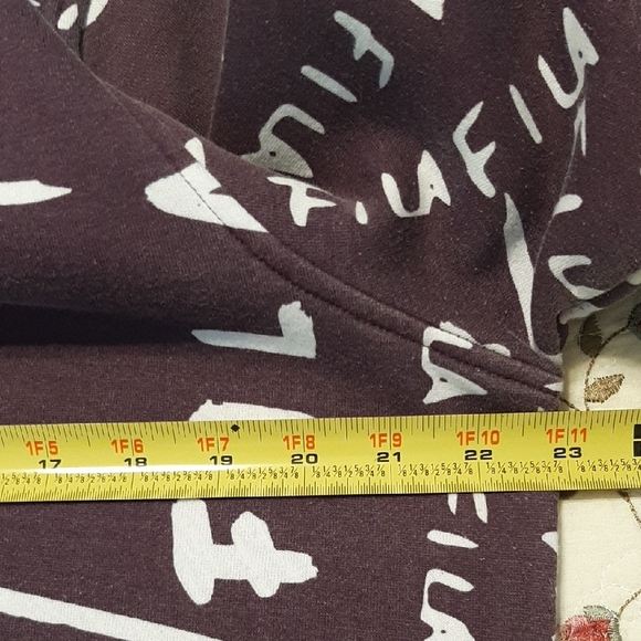 Fila Women's XL Hoodie Lavender Purple with White Graphics Fleece Lined - Picture 9 of 11